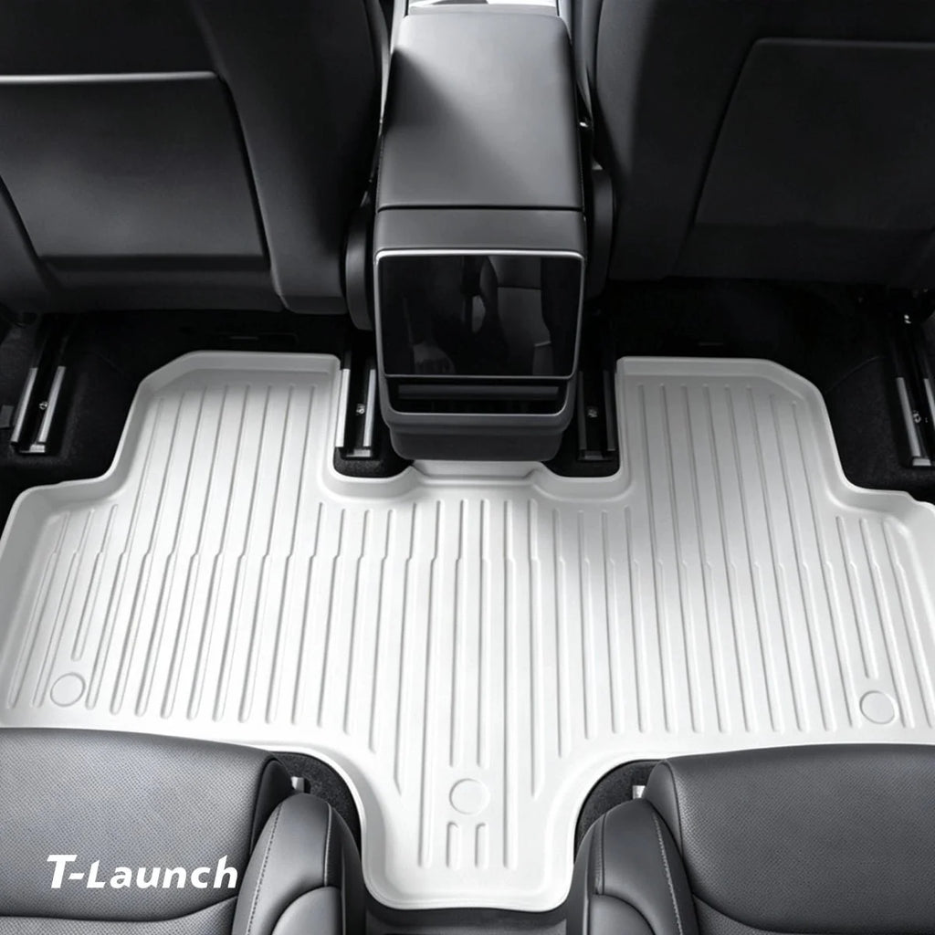 White All-Weather TPE Floor Mats for Tesla Model Y L 2026+