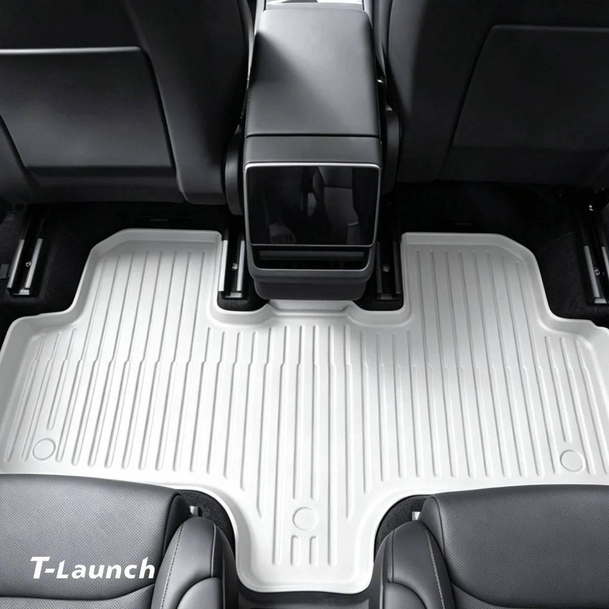 White All-Weather TPE Floor Mats for Tesla Model Y L 2026+