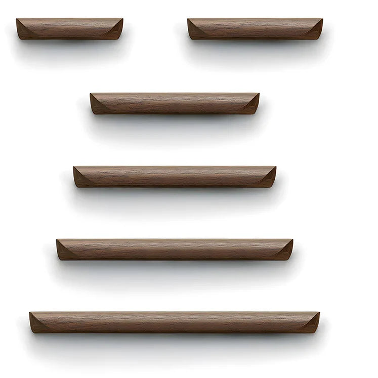 Sleek Minimalist Walnut Wood Cabinet Pulls