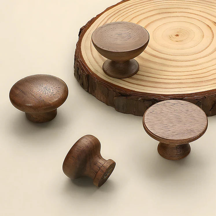 Sleek Minimalist Walnut Wood Cabinet Pulls