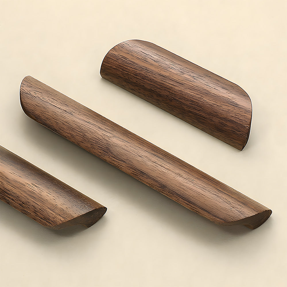 Sleek Minimalist Walnut Wood Cabinet Pulls