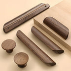 Sleek Minimalist Walnut Wood Cabinet Pulls