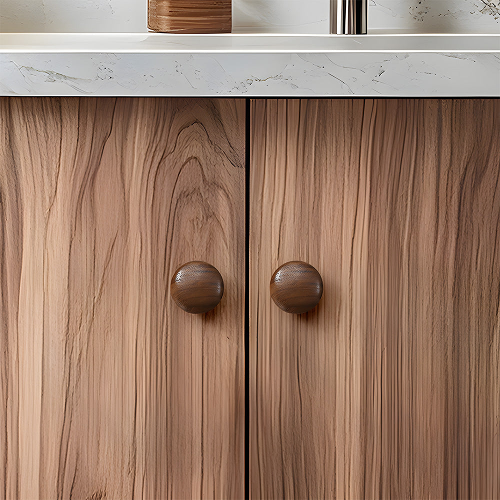Sleek Minimalist Walnut Wood Cabinet Pulls