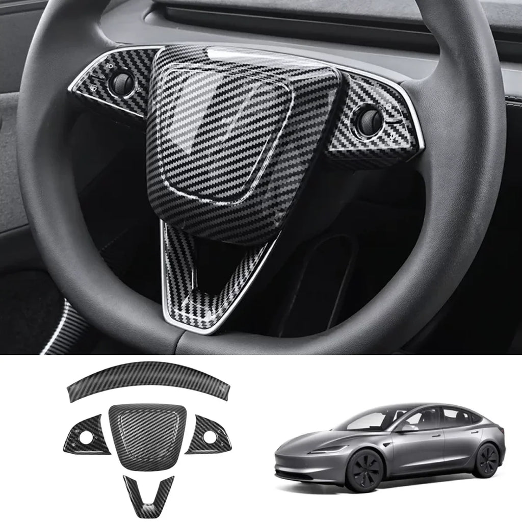 Steering Wheel Panel Decor Cover Trim for Tesla Model 3 Highland 2024+