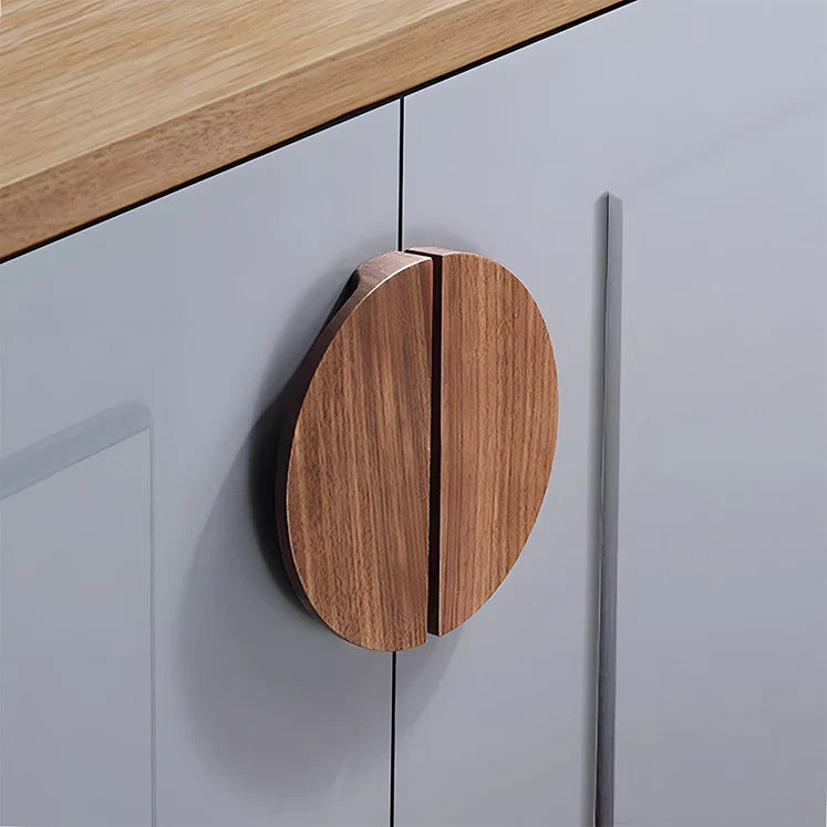 Contemporary Half Moon Wood Cabinet Pulls