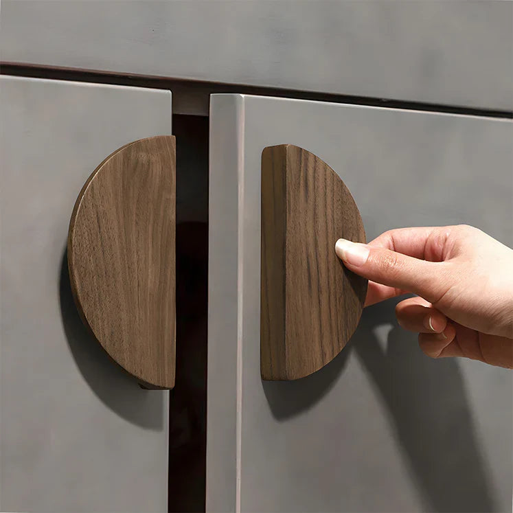 Contemporary Half Moon Wood Cabinet Pulls