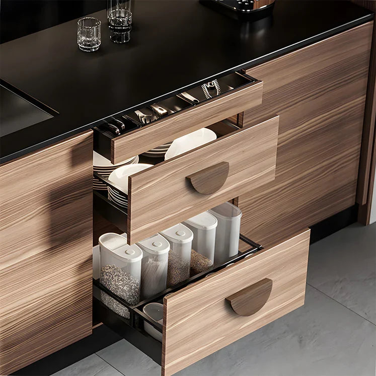Contemporary Half Moon Wood Cabinet Pulls