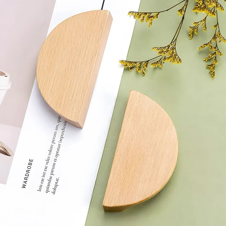 Contemporary Half Moon Wood Cabinet Pulls