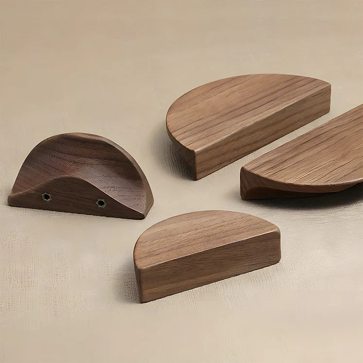 Contemporary Half Moon Wood Cabinet Pulls