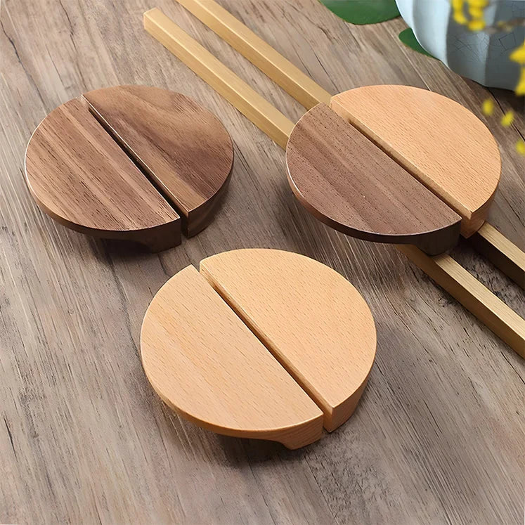 Contemporary Half Moon Wood Cabinet Pulls