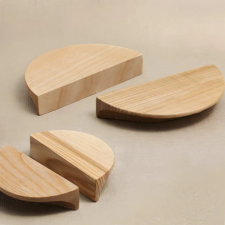 Contemporary Half Moon Wood Cabinet Pulls