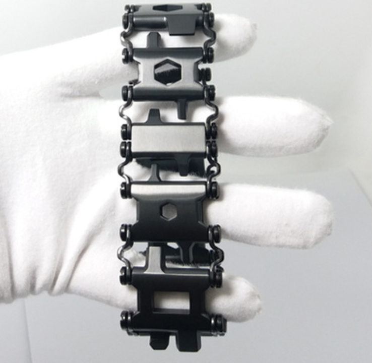 Multitool Gear | 29-in-1 Stainless Steel Watch Strap with Hidden Tools | Adjustable Design for Outdoor Adventures