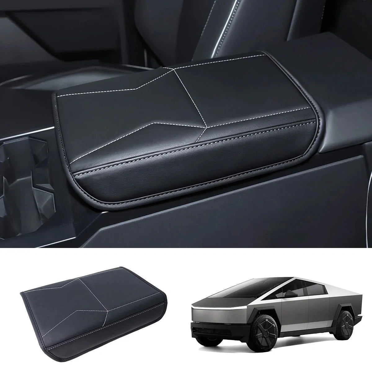 Nappa Leather Center Console Armrest Cover for Tesla Cybertruck 2024+