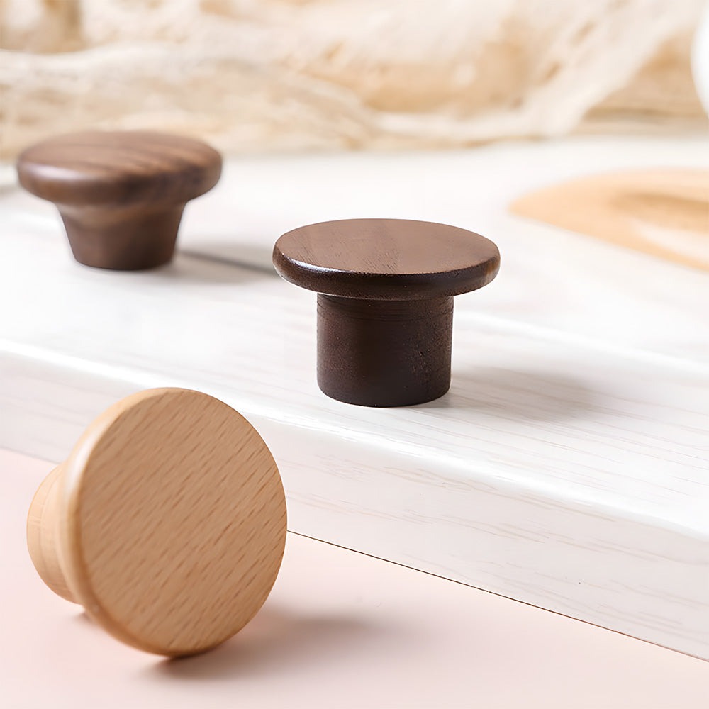 Warm Natural Wood Cabinet and Drawer Pulls