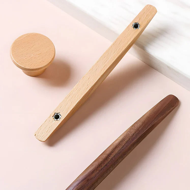 Warm Natural Wood Cabinet and Drawer Pulls