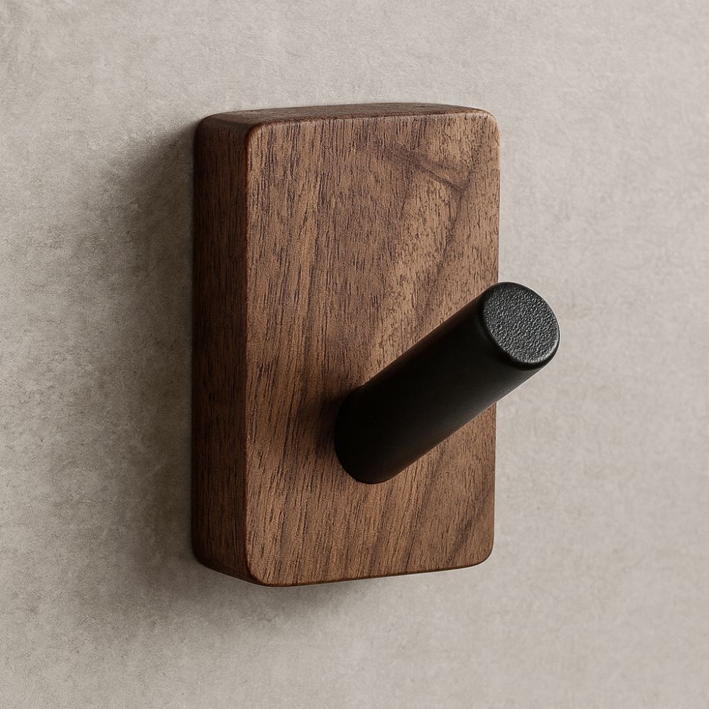 Natural Wood Hook Wall Organizer