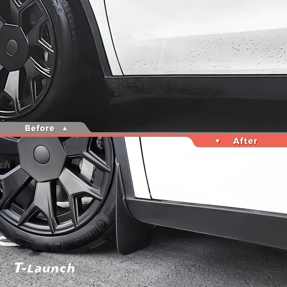 No-Drill Front & Rear Fender Mud Flaps for 2026 Tesla Model Y L