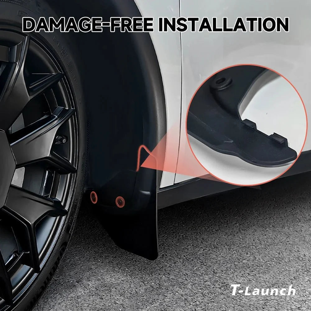 No-Drill Front & Rear Fender Mud Flaps for 2026 Tesla Model Y L