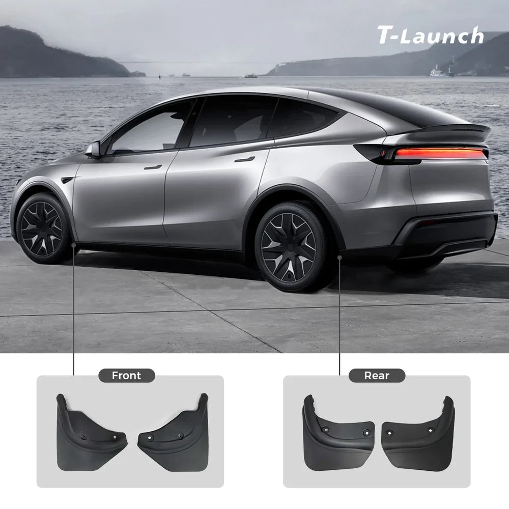 No-Drill Front & Rear Fender Mud Flaps for 2026 Tesla Model Y L