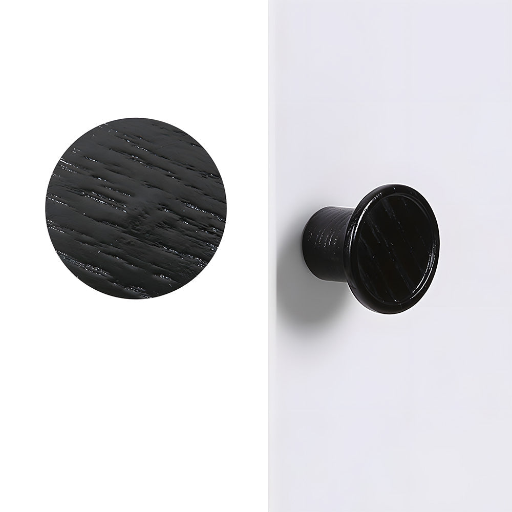 Scandinavian Round Wood Cabinet and Drawer Pulls