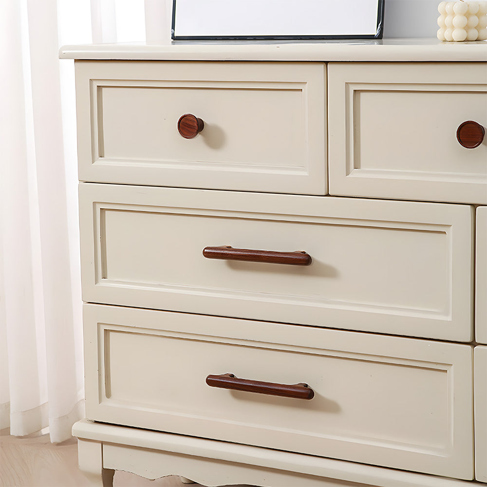 Scandinavian Round Wood Cabinet and Drawer Pulls