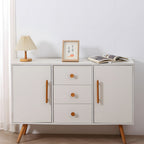 Scandinavian Round Wood Cabinet and Drawer Pulls