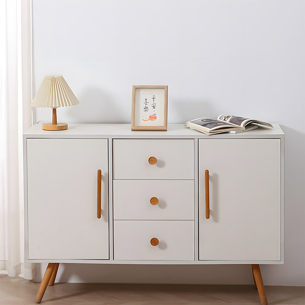 Scandinavian Round Wood Cabinet and Drawer Pulls