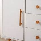 Scandinavian Round Wood Cabinet and Drawer Pulls
