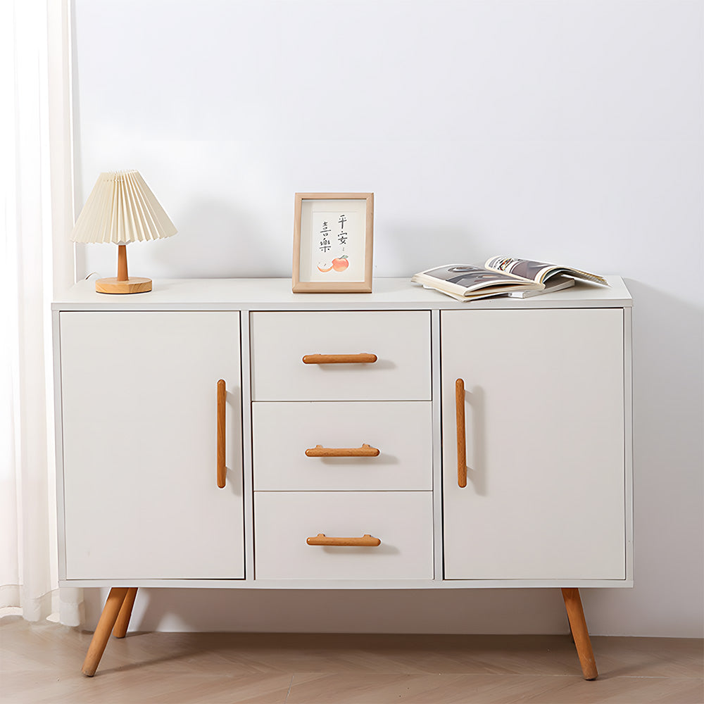 Scandinavian Round Wood Cabinet and Drawer Pulls