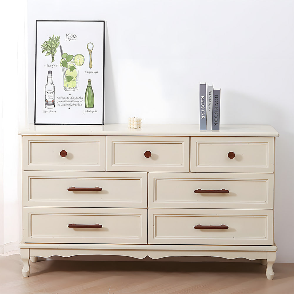 Scandinavian Round Wood Cabinet and Drawer Pulls