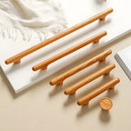 Scandinavian Round Wood Cabinet and Drawer Pulls