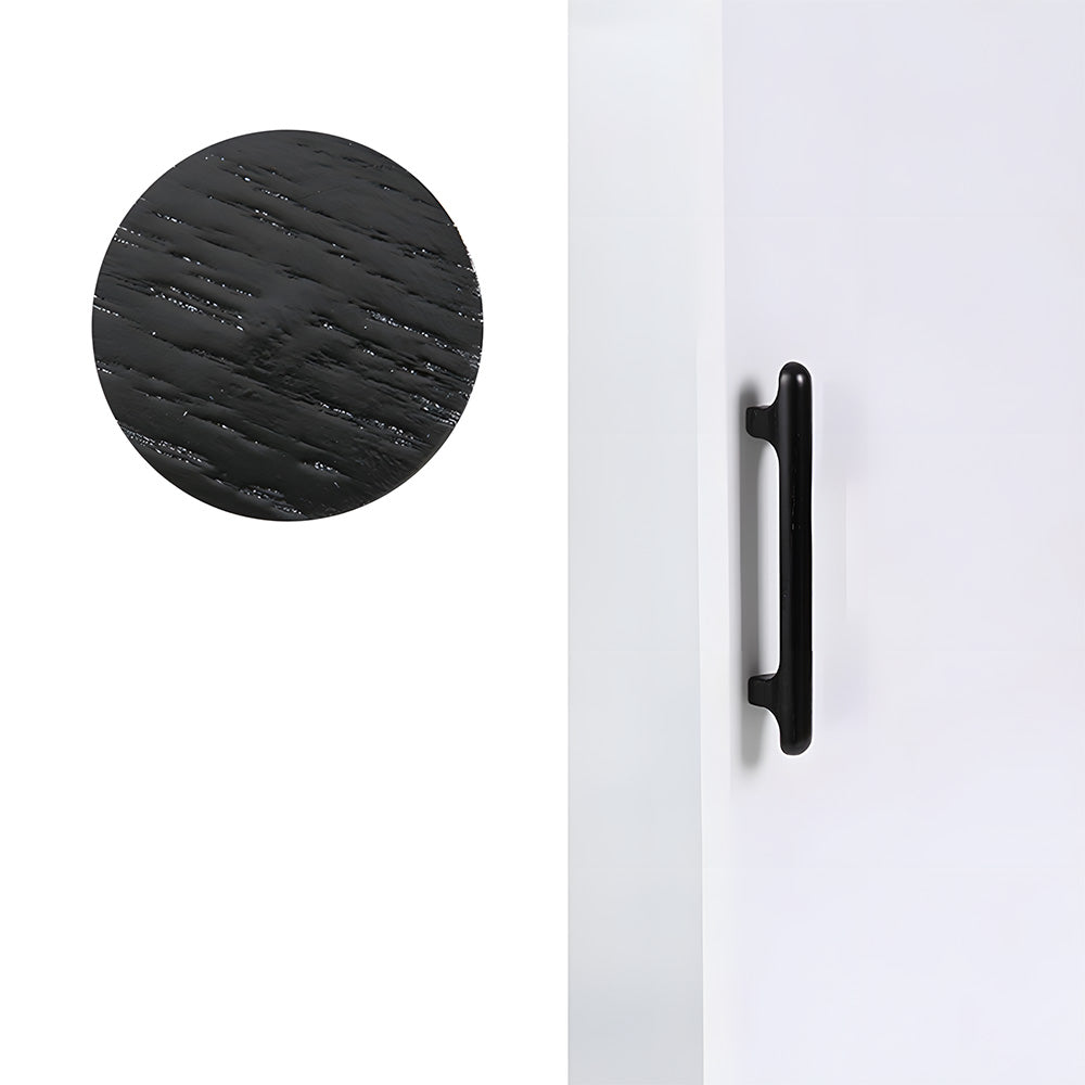 Scandinavian Round Wood Cabinet and Drawer Pulls