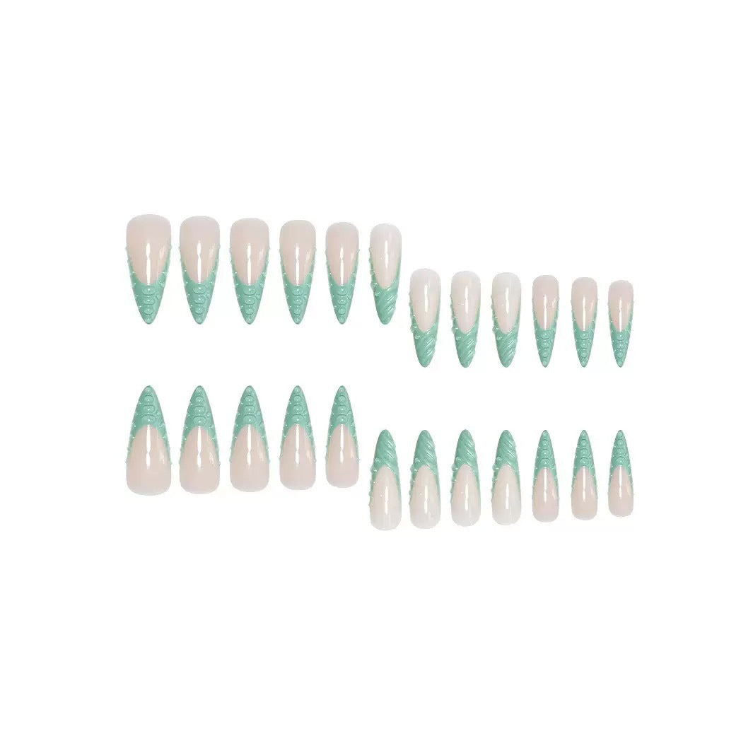 1Artistic Shell-Inspired Press-On Nail Extensions Miroken