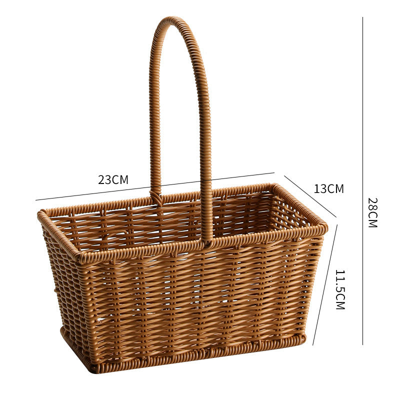 1Decorative Woven Storage Basket with Mushroom Emblem Miroken