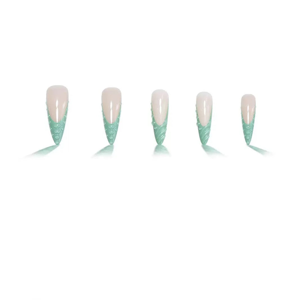 1Artistic Shell-Inspired Press-On Nail Extensions Miroken