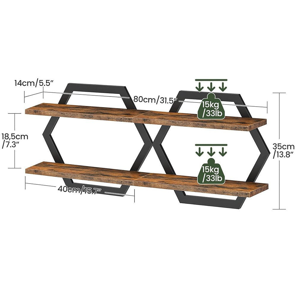 1Wall shelf with modern honeycomb design Miroken