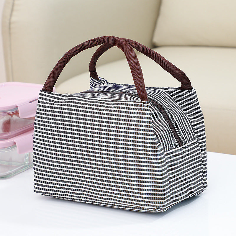1Insulated lunch bag with elegant striped pattern Miroken