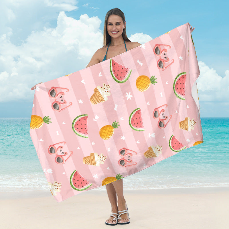 1Beach towel with cheerful fruit motif Miroken