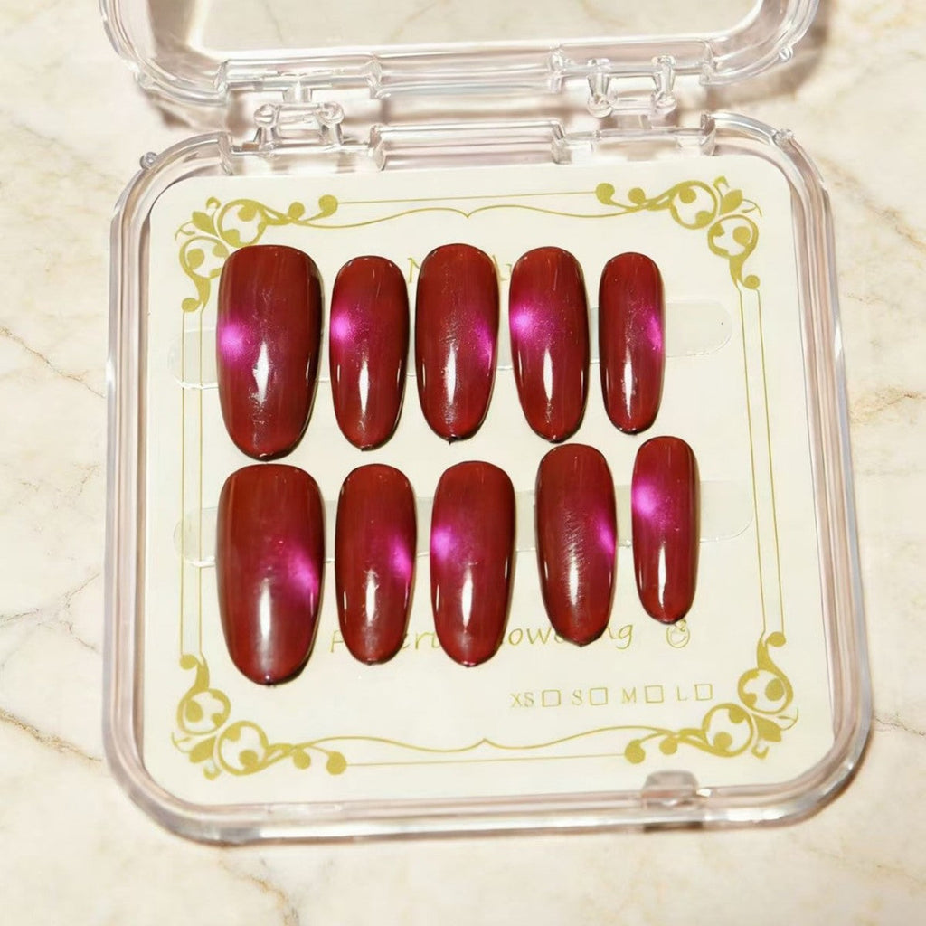 1Glossy Almond-Shaped Press-On Nail Extensions Miroken