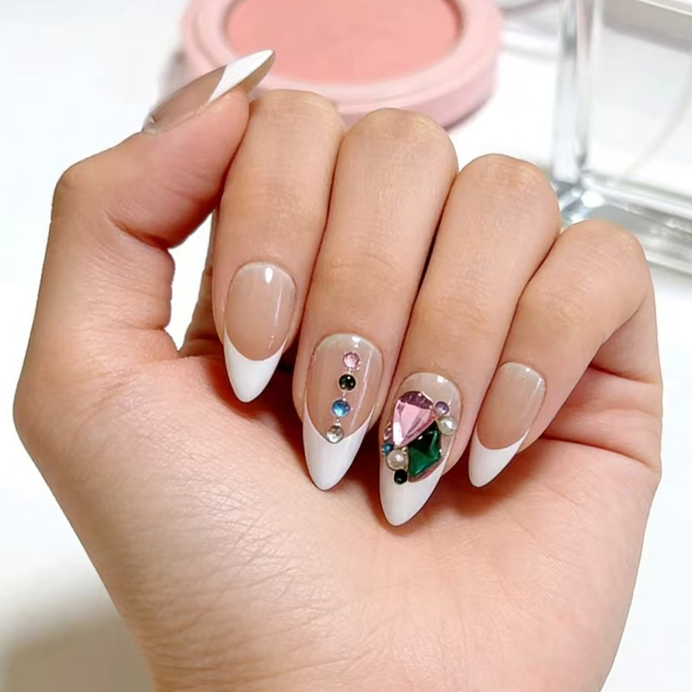 1Artificial nails with floral 3D applications Miroken