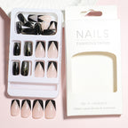 1Elegant Press-On Nail Art Set with Geometric Design Miroken