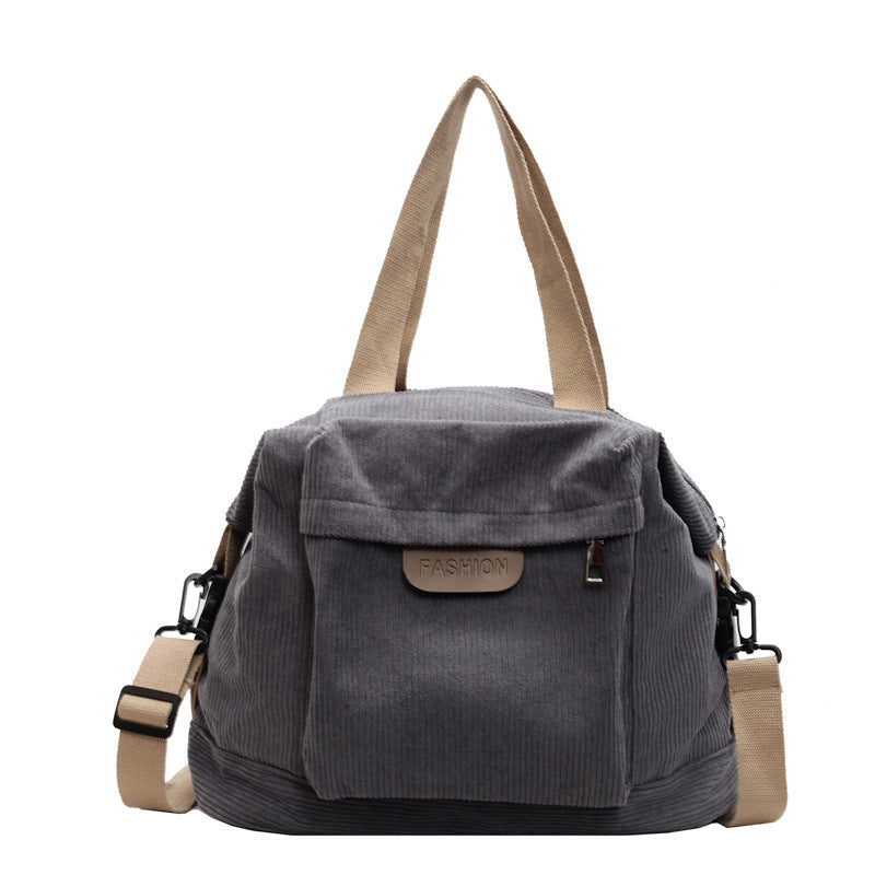 1Corduroy Casual Shoulder Tote Bag Miroken