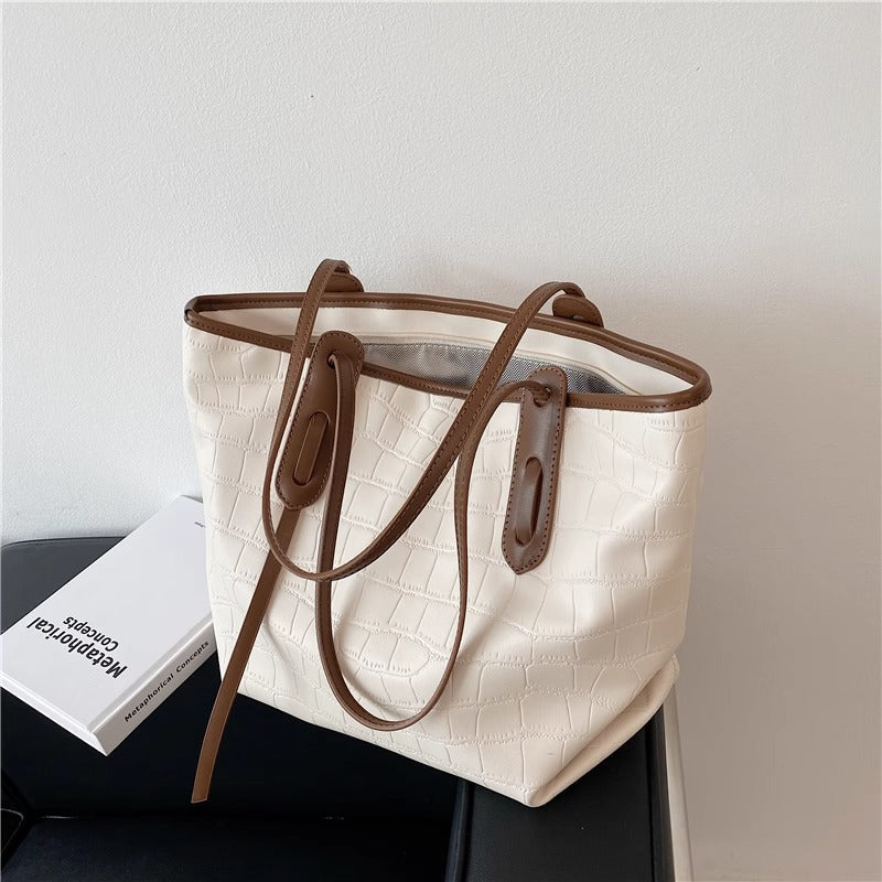 1Modern Crocodile-Embossed Tote Bag Miroken