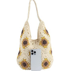 1Handcrafted crochet bag with sunflower pattern Miroken