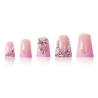 1Floral Rhinestone Press-On Nail Enhancements Miroken
