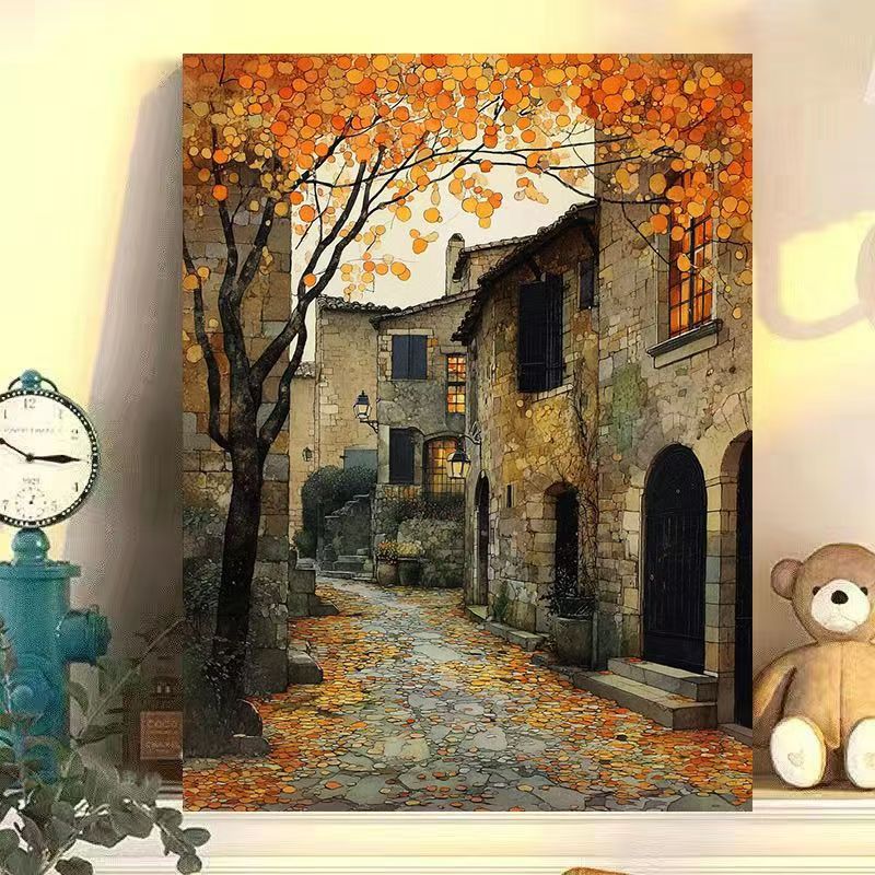 1Vintage European Landscape Canvas Art Print Miroken