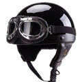 1Vintage-Style Open-Face Motorcycle Helmet with Goggles Miroken
