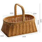 1Decorative Woven Storage Basket with Mushroom Emblem Miroken