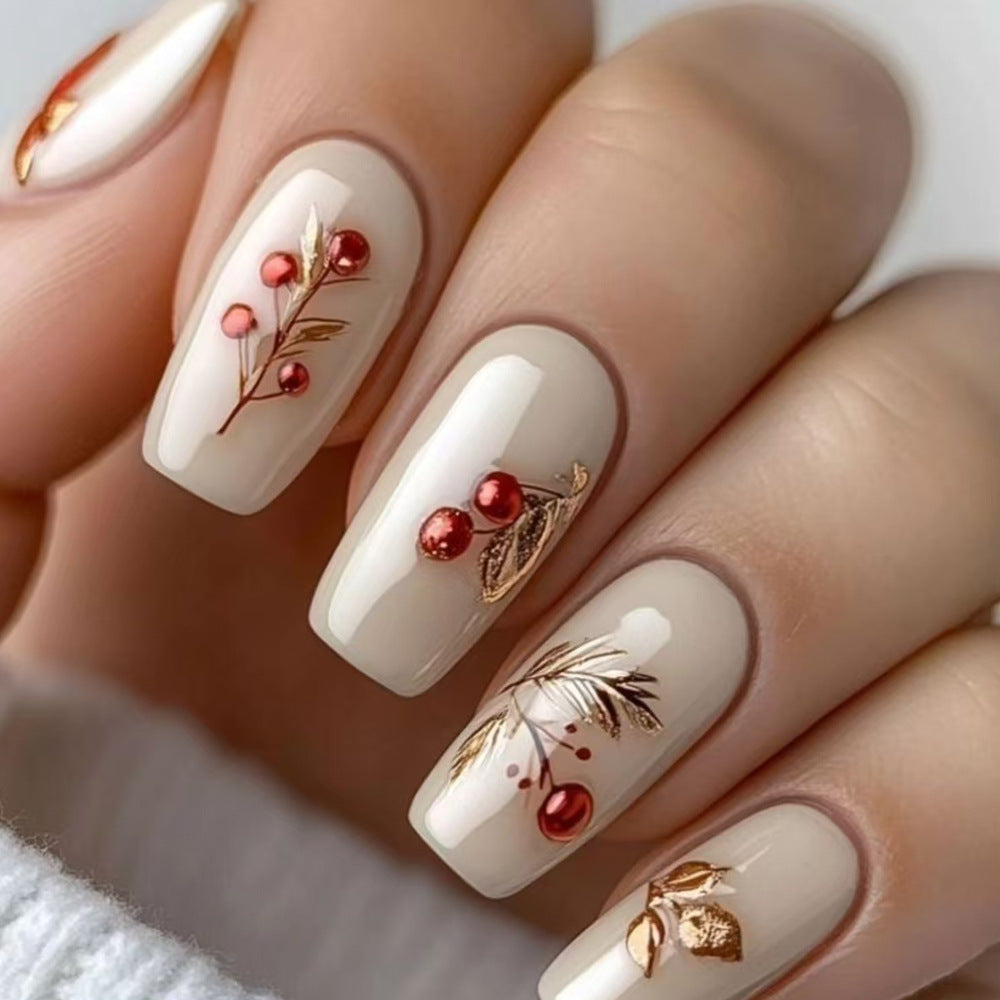 1Elegant Holiday-Themed Press-On Nails Miroken