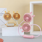 1Unisex portable double fan neck fan with flexible gooseneck and rechargeable battery Miroken